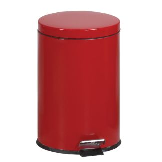 Round Step-On 5 Gallon Waste Receptacle, Red