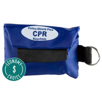 Economy CPR Face Shield in Blue Nylon Pouch w/Key Ring