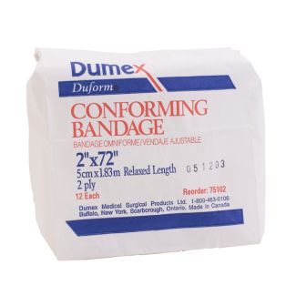Duform Non-Sterile 2" x 4.1 Yds Conforming Bandage, 12/Bag