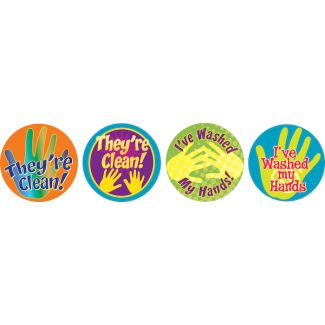 Hand Washing Stickers, 4 Designs, 200/Roll