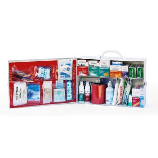 Complete 2-Shelf Metal First Aid Kit