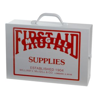 Empty 2-Shelf Metal First Aid Cabinet