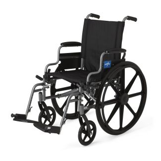 Wheelchair, 20" Seat, Padded Desk Arms, Elevating Legrests
