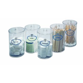 Plastic Sundry Jar Set (5 Jars with Lids)