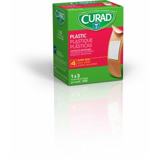 1" x 3" Curad Plastic Bandages, 100/Box