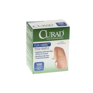 1" x 3" Curad Flexible Fabric Bandages, 100/Box