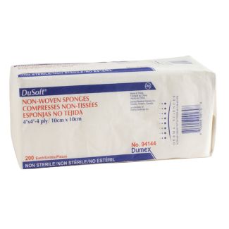 DuSoft Non-Sterile 4" x 4" Non-Woven Gauze Sponges 200/Bag