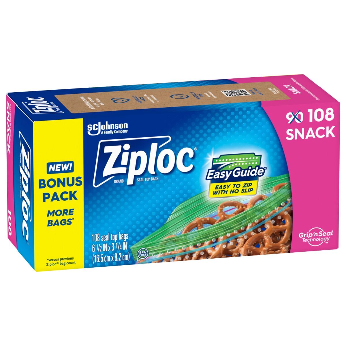 Ziploc® Snack Bags, 6.5